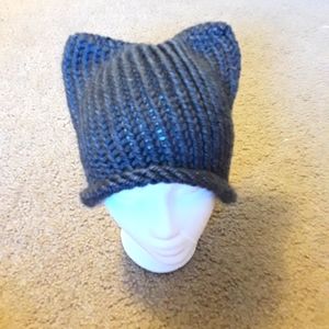 Handmade ear beanie (gray)